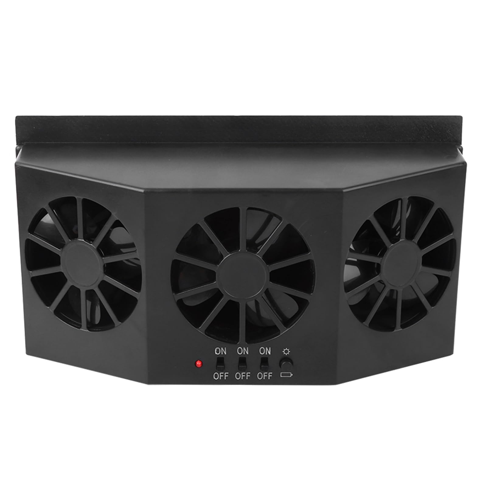 Système de Refroidissement à énergie Solaire de Ventilateur D'aération de Voiture pour L'élimination des Odeurs de Véhicule ABS Noir 21.7x11.2x6.6cm