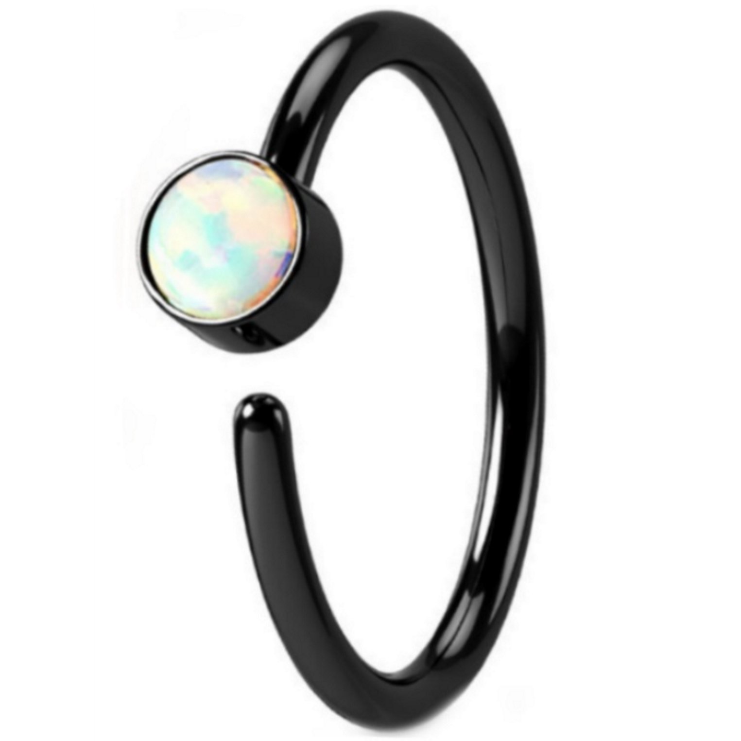 Annealed(Bendable) Synthetic Opal Steel Nose Ring Hoop (20G 5/16")