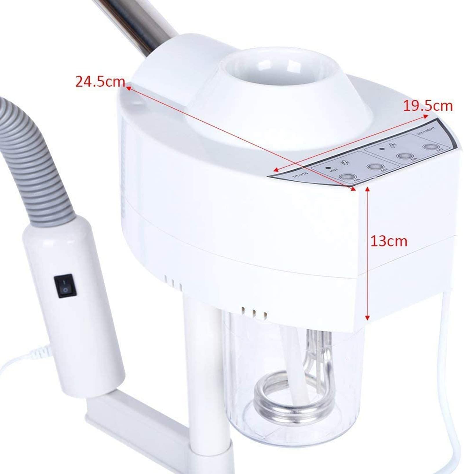 RSGK Vaporizzatore Facciale Professionale 2 in 1, Vapore Facciale Caldo E Freddo con Lampada a LED con Ingrandimento 5X, Umidificatore per Salone Spa Multifunzione Attrezzatura di Bellezza