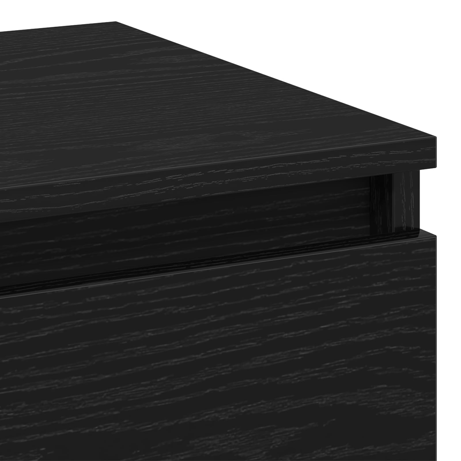 Moderner Nachttisch mit 3 Schubladen in schwarzem Eichenfinish - Robuster Holzwerkstoff, minimalistisches Design und praktischer Stauraum für Schlafzimmer, Wohnzimmer und Büro