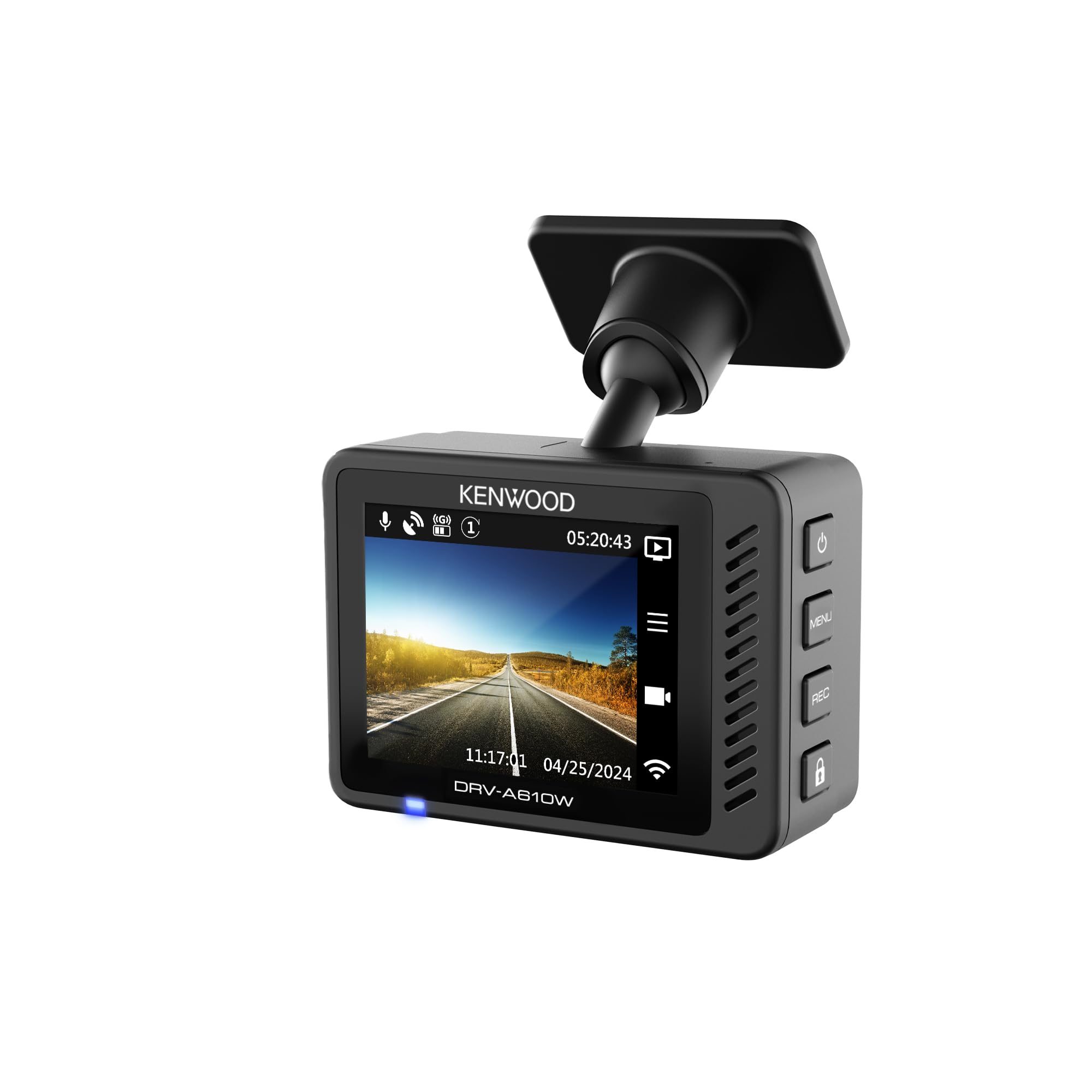 KENWOOD DRV-A510WDP Dash Cam Front and Rear with GPS, Full HD Dash Camera for Cars, Trucks & RVs, Bluetooth & WiFi Support, Loop Recording, G Sensor, Motion Detection