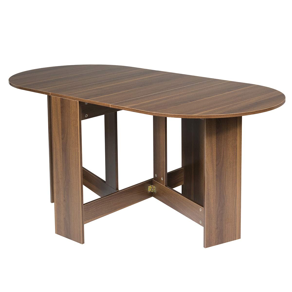 RELAX4LIFE 3 in 1 Tavolo da Pranzo Pieghevole/Scrivania/Consolle Ingresso in Legno, per Soggiorno, Sala da Pranzo e Ufficio, Multiuso per Lavoro, Studio e Ingresso, 163 x 80 x 75 cm (Marrone)