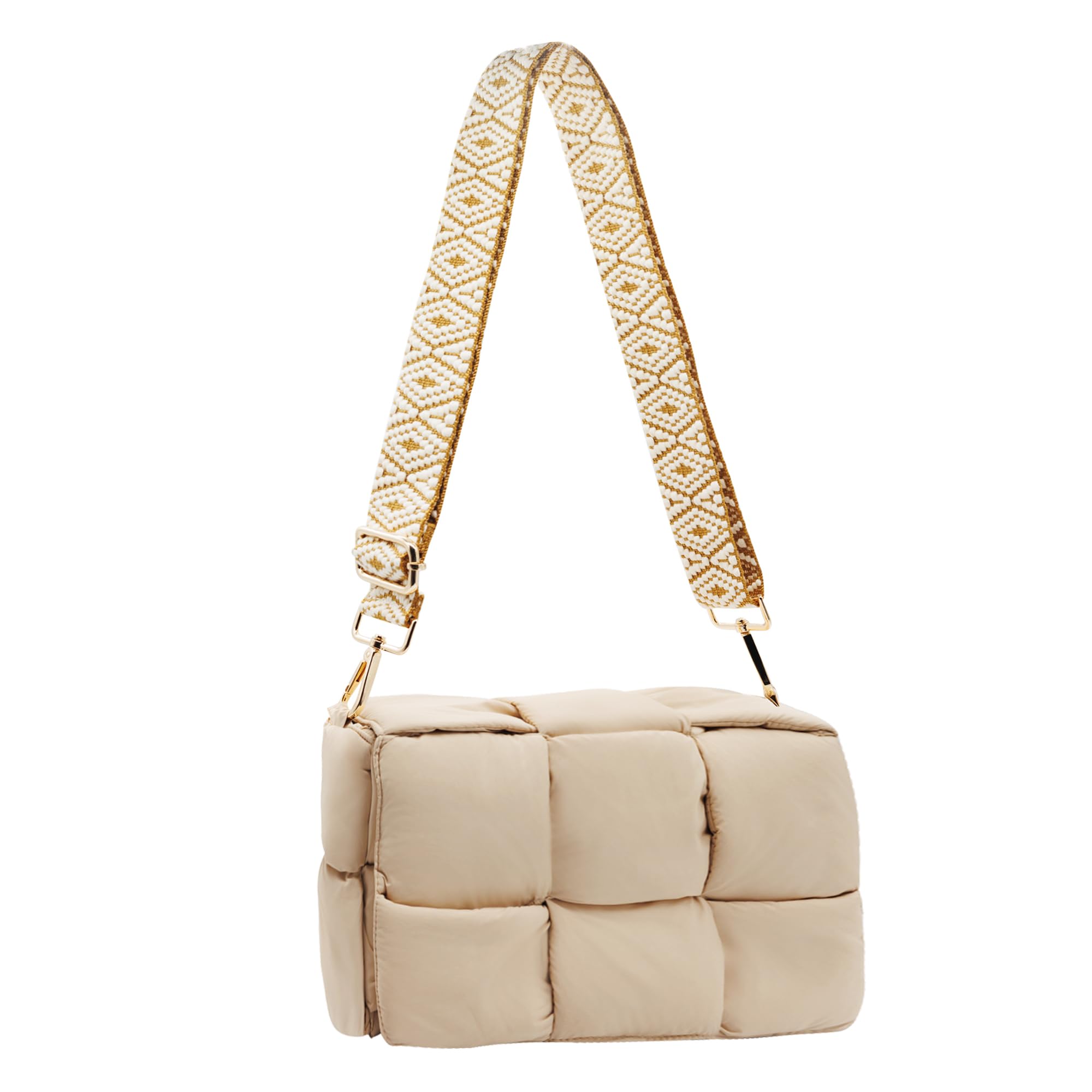 NAARIIAN Shoulder bags for women, Lightweight small puffer purses waterproof, handwoven puffy bag crossbody handbag