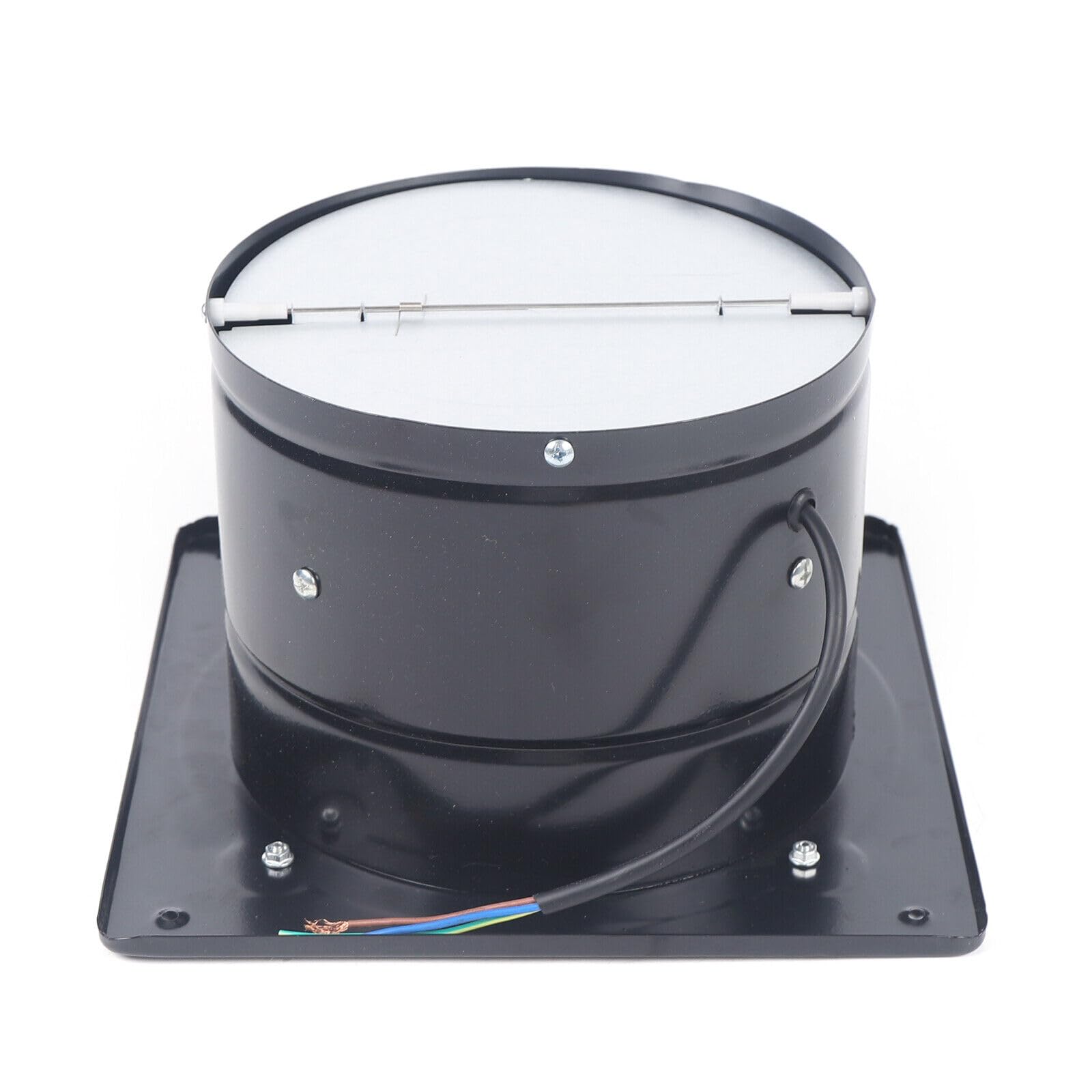 Kwadratowy wentylator ścienny 25 x 25, 220 V, 80 W, 2800 obr./min, z zaworem zwrotnym, wlot rurowy, wentylator wylotowy ze stalowym ostrzem, do odsysania powietrza w pomieszczeniach