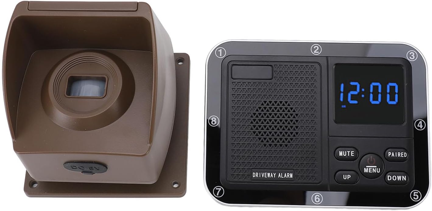 Solar Driveway Alarm, Motion Sensors Detectors for Outdoor, Long Range Alert System with Rechargeable Battery, 2624.7ft Range