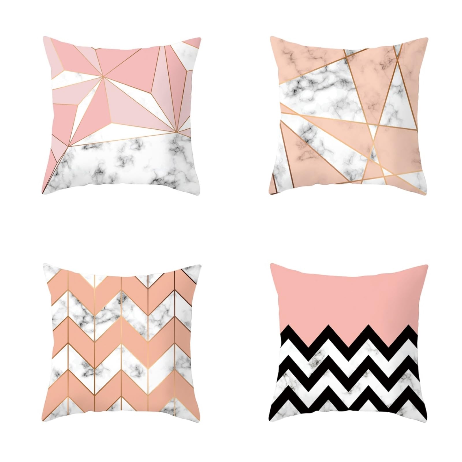 Cushion Covers Black Light Orange Pillow Cases 4 Pack Sofa Cushions 40x40cm