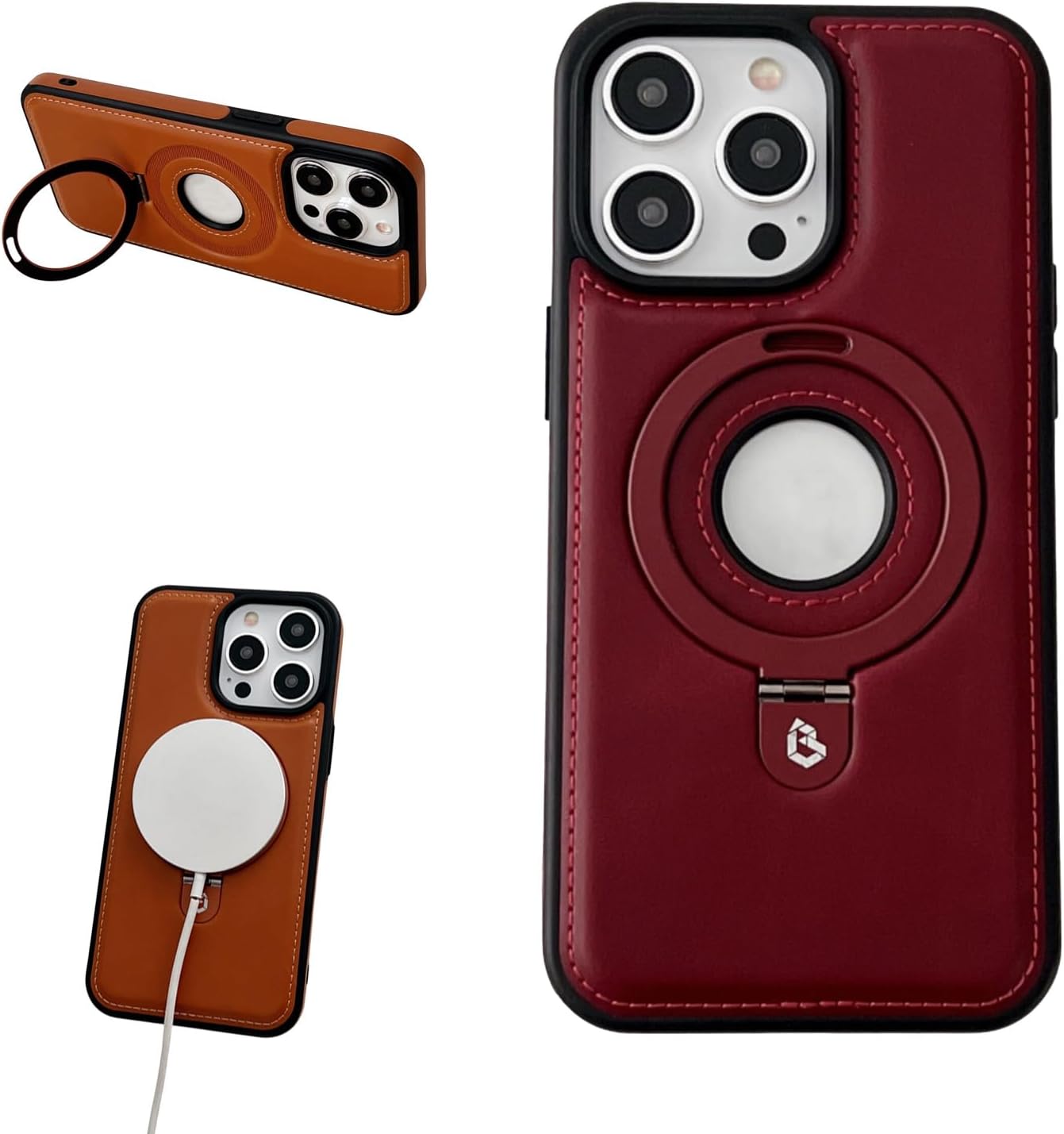 Luxurious Leather Invisible Stand for iPhone Case, Luxurious Leather