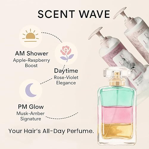 Miniatura 9 de DEMIKI Juego de champú y acondicionador japonés para mujer, champú sin sulfato para cabello graso, sin parabenos, sin sulfato, aroma a rosa, champú