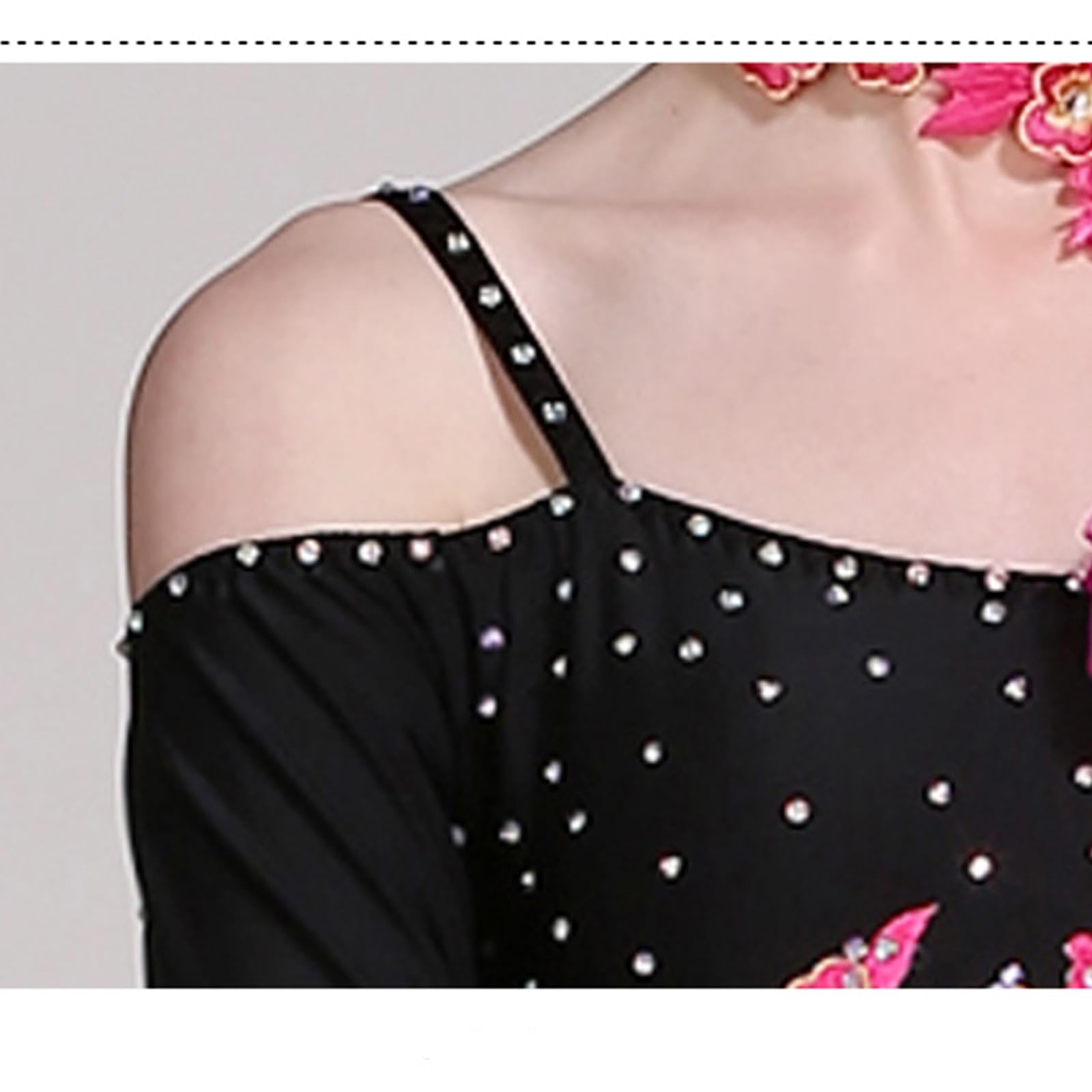 Damen Ballsaal Tanzkleid Moderner Walzer Tango Tanzkleidung Langarm Wettbewerb Performance Tanzkleid