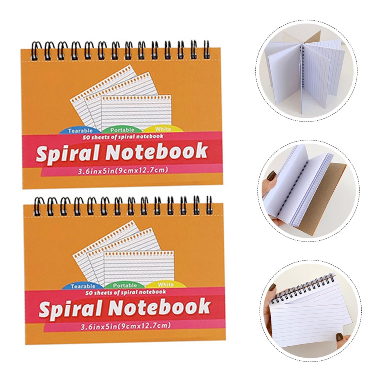 Lurrose 5Pcs 2 notes autocollantes sur fiche cahier notes enseignant cahier de note calepin de note cahier à couverture rigide spirale cartes de correspondance blocs-notes Papier
