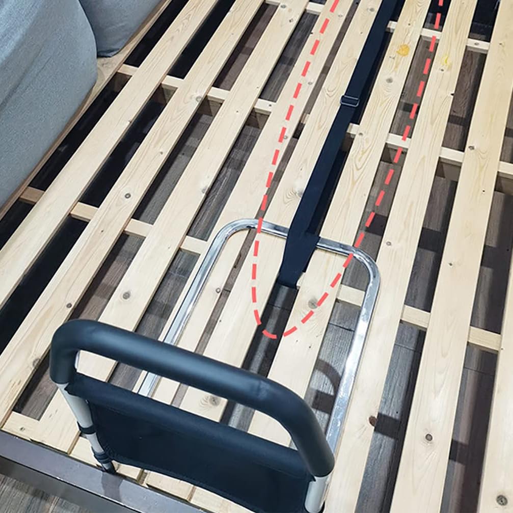Barandilla Cama Adulto,Barrera Seguridad Cama,Seguridad De Riel De Asistencia De Cama,136 Kg,Altura Ajustable,Empuñaduras Antideslizantes,Seguro Y Estable