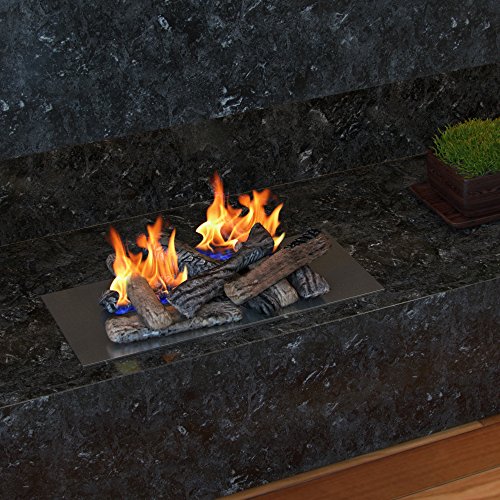 Regal Flame 8 Piece Set Ceramic Wood Medium Gas Fireplace Logs Logs for All Types of Indoor, Gas Inserts, Ventless & Vent Free, Propane, Gel, Ethanol, or Outdoor Fireplaces & Fire Pits (Oak Wood)
