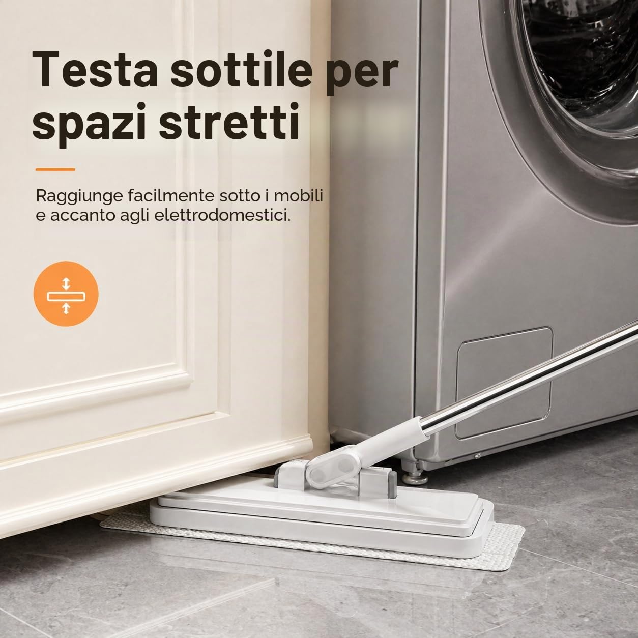 Mini Mocio con Cambio Automatico, Mop Rotante a 360°, Mocio con Sistema di