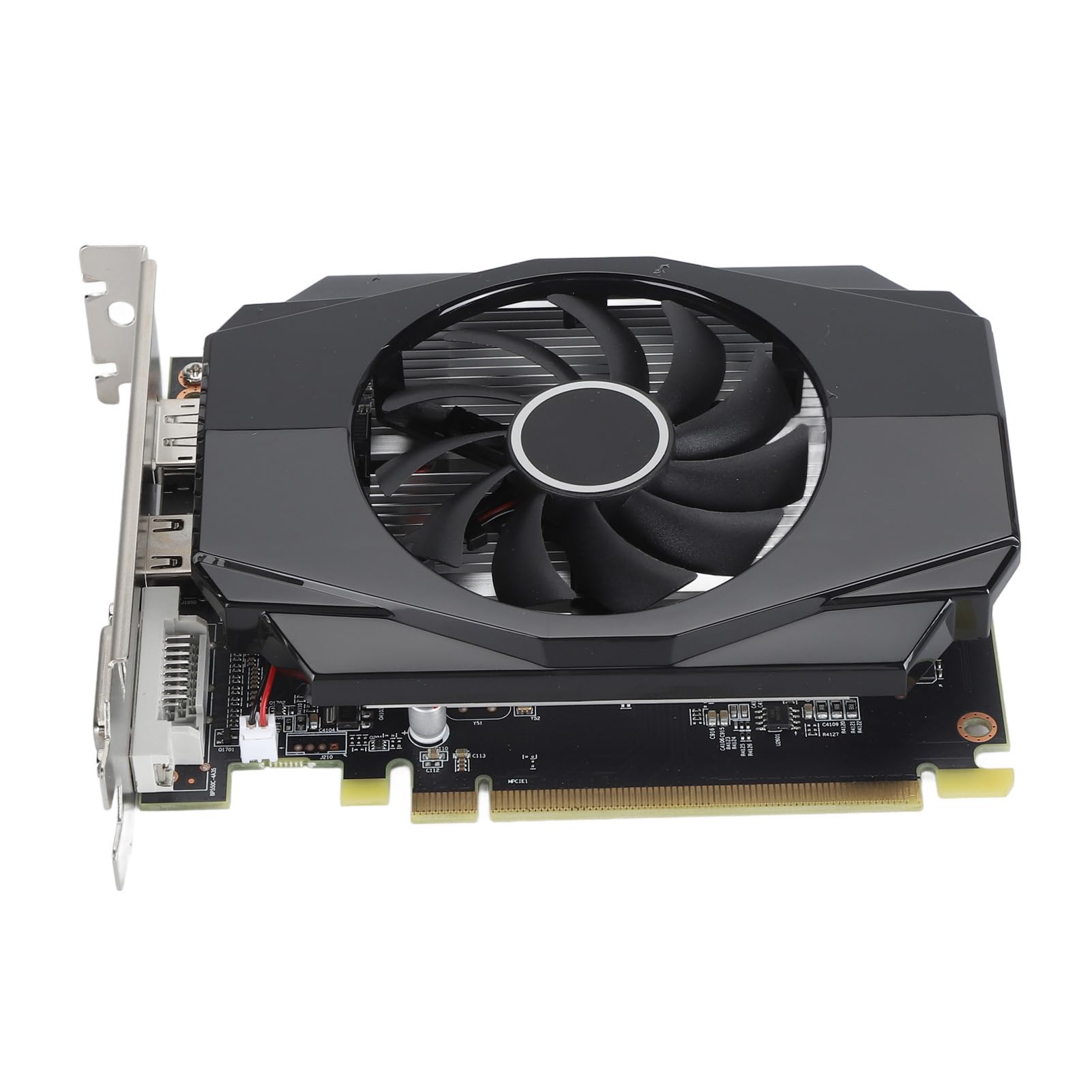 Karta graficzna RX 550 D5, 128-bitowa 4 GB GDDR5 1183/6000MHz, karta graficzna do gier PCI Express 3.0, DP1.4 HDR HD DVI D z wentylatorem chłodzącym do gier biurowych i komputerowych
