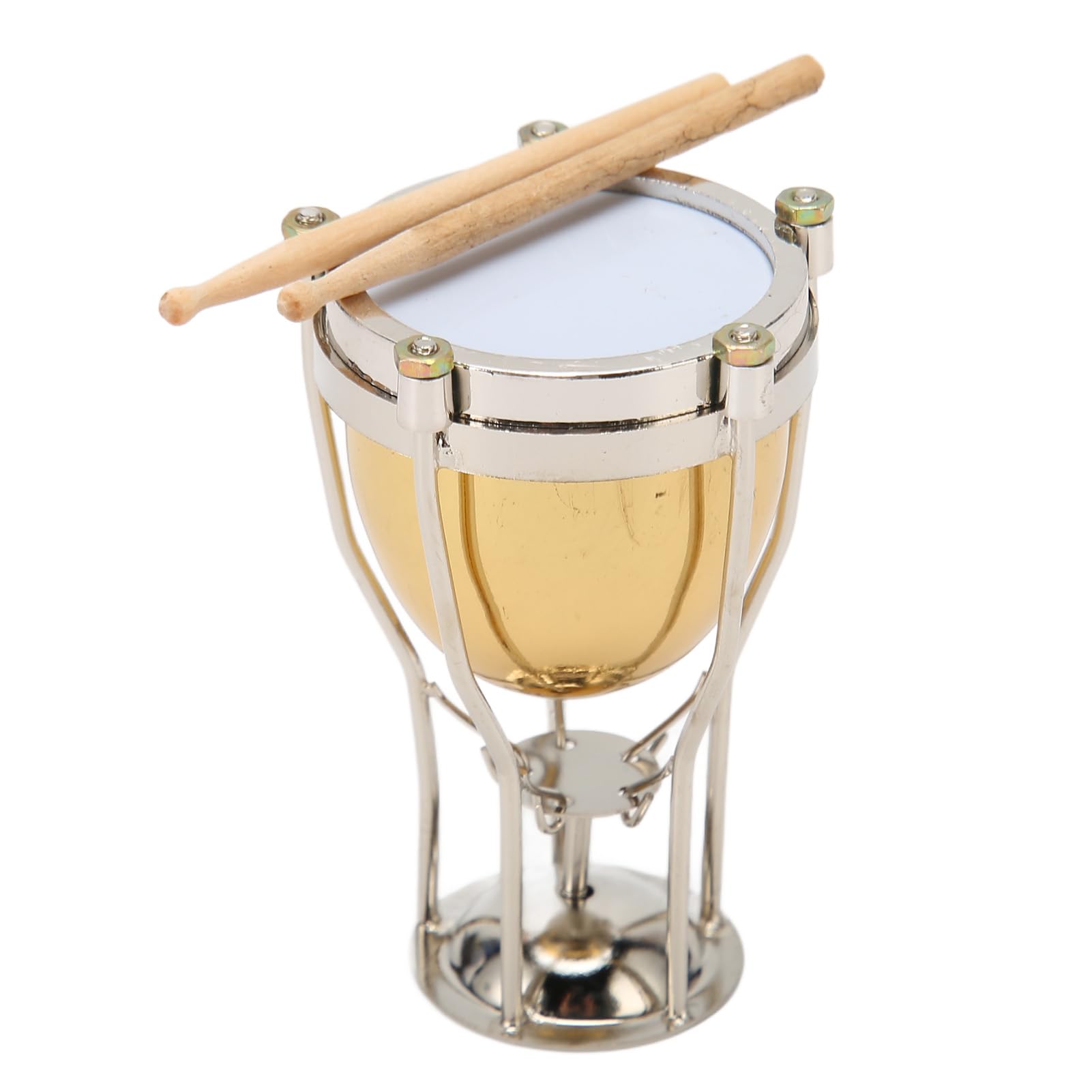 Miniatur -Timpani -Modell exquisite Kupfer paupani Ornament Dekoratives Stück für Abschlussgeburtstag Weihnachtsmusikliebhaber Kupfer Composite Holz 4 x 4 x 6,2 cm