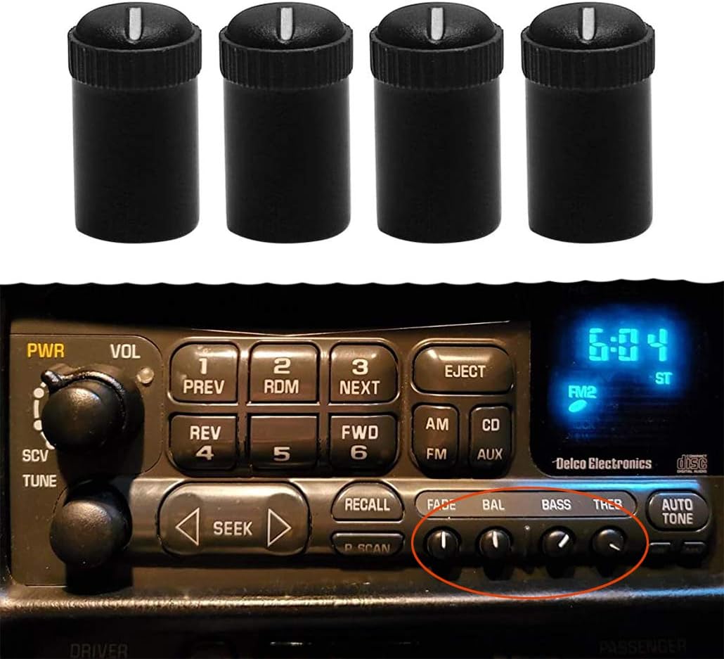 RDBS GM Car Equipment Stereo Radio Speaker Control Knob Replacement Set [4 PCS] 16195412