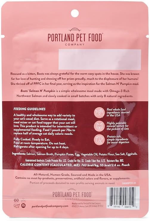 CRAFTED BY HUMANS LOVED BY DOGS Portland Pet Food Company Mixed Wet Dog Food Pouches Variety 8-Pack and Human-Grade Mixed Variety 12-Pack Wet Cat Food Pouches Bundle