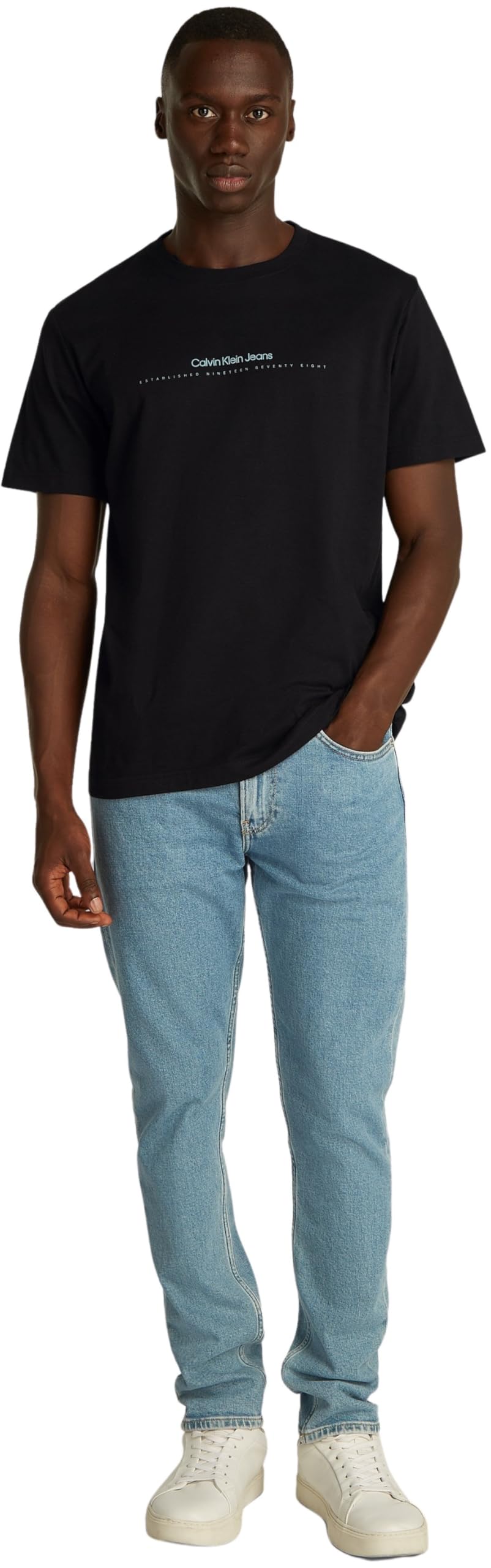 Calvin Klein Uomo T-Shirt Maniche Corte Minimal Logo Tee Scollo Rotondo