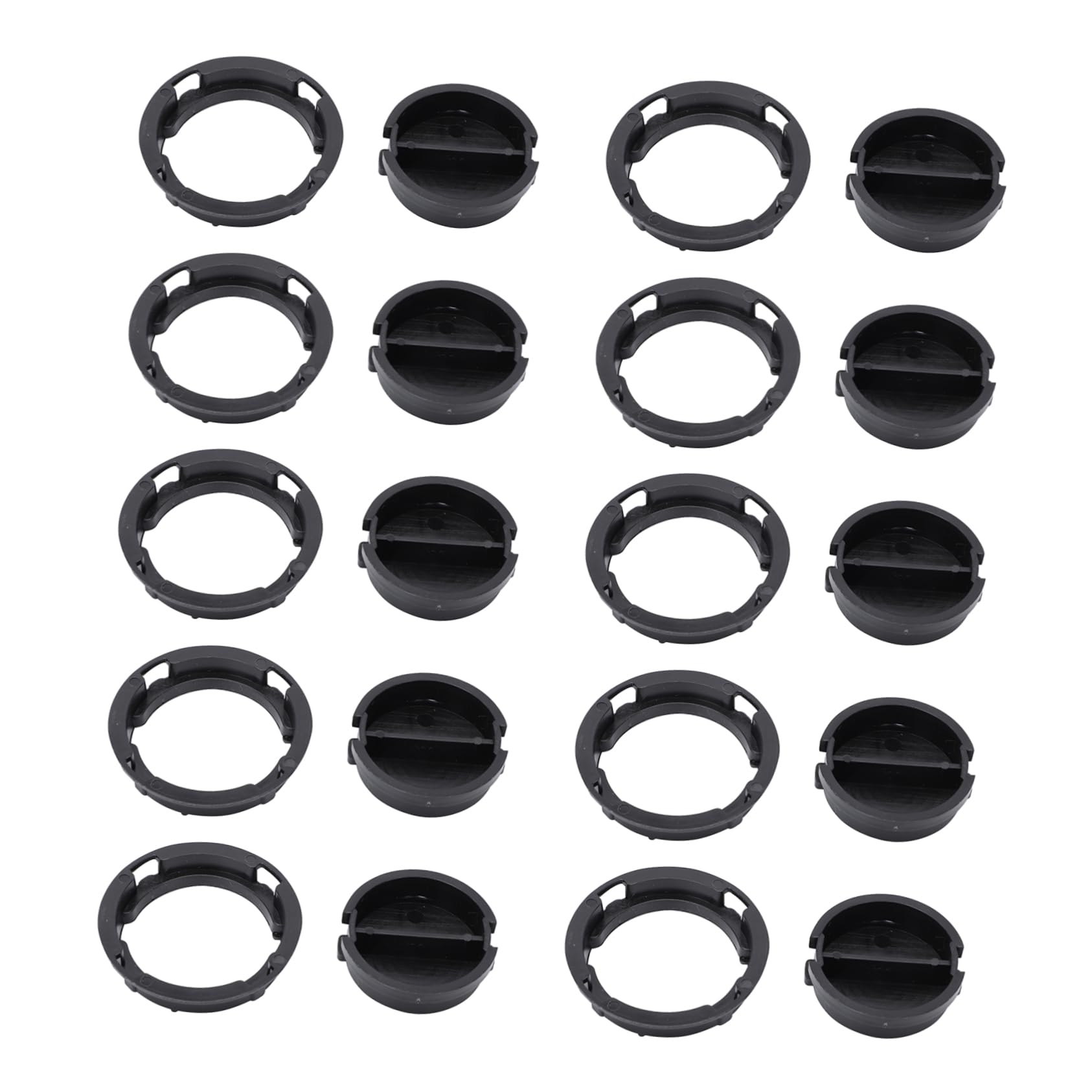 DIYEAH 50Pcs Double Bottom Plugs for Piggy Banks and Coin Jars Durable Plastic Lids Black Color Easy Installation No Tools Required for Saving Boxes and Plaster Dolls