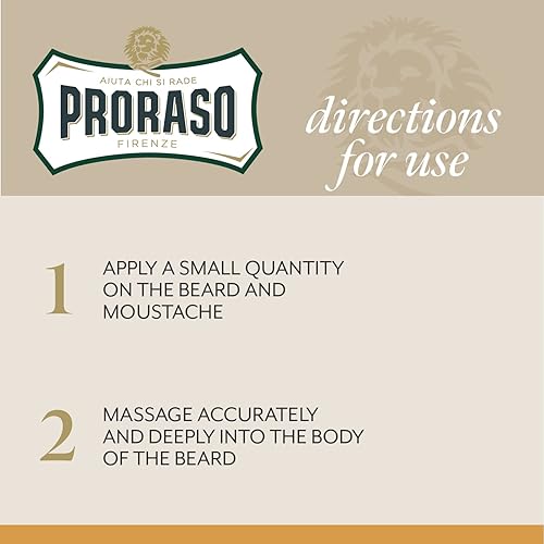 Vista 3 de Proraso - Bálsamo para barba para hombres, nutre y suaviza el crecimiento de la barba nueva y las barbas cortas