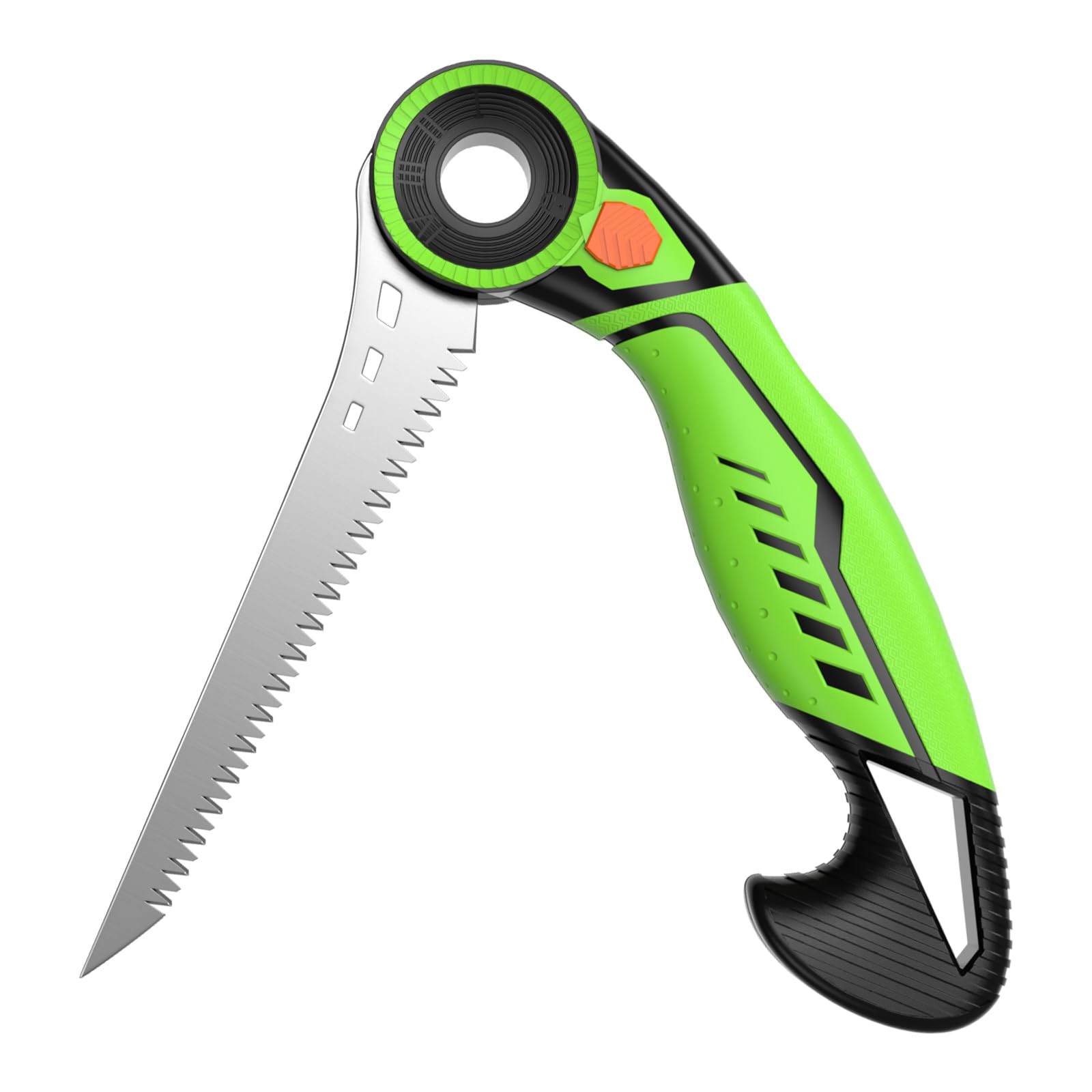 AIRAJ Pruning Saw for Tree Trimming,Folding Saw with SK5 Steel Blade,4 Adjustable Cutting Angles,Pruning Hand Saw with Ergonomic Non-Slip Handle and Safety Lock,Fine Tooth Hand Saw for Gardening