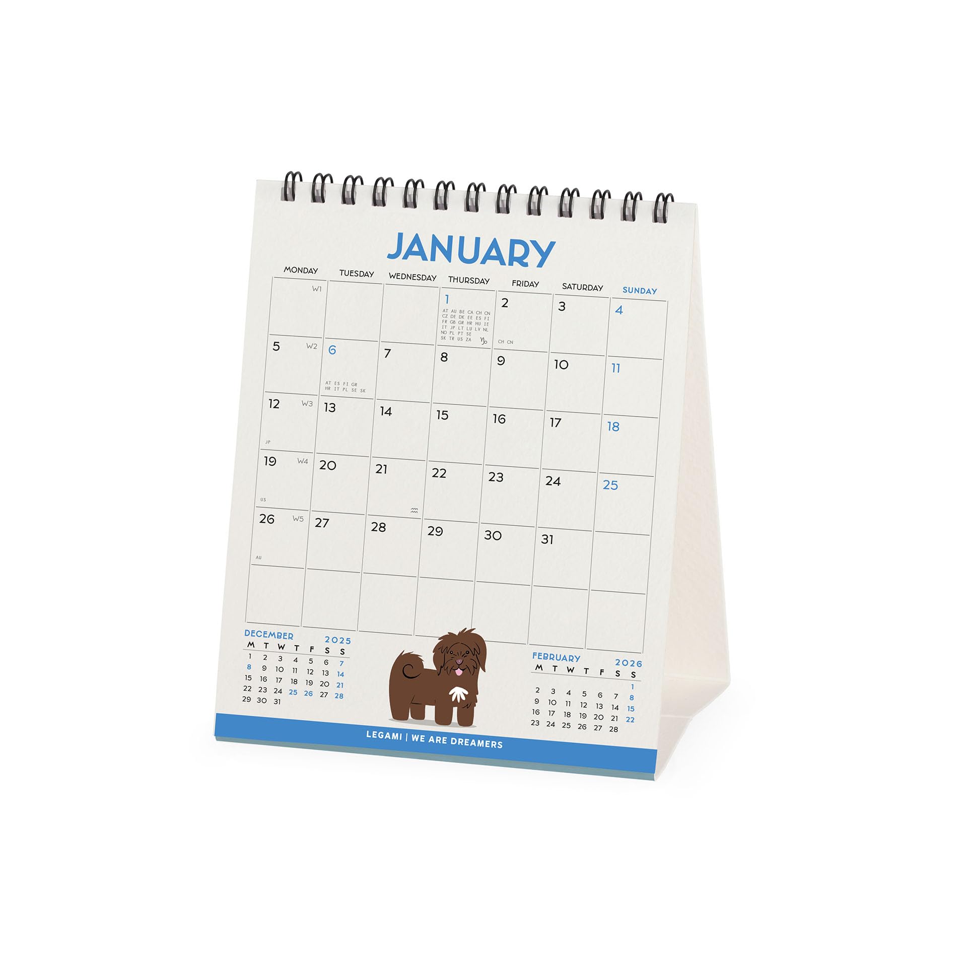 Legami - Wandkalender 2026, Good Vibes Only, grote wandkalender, 12