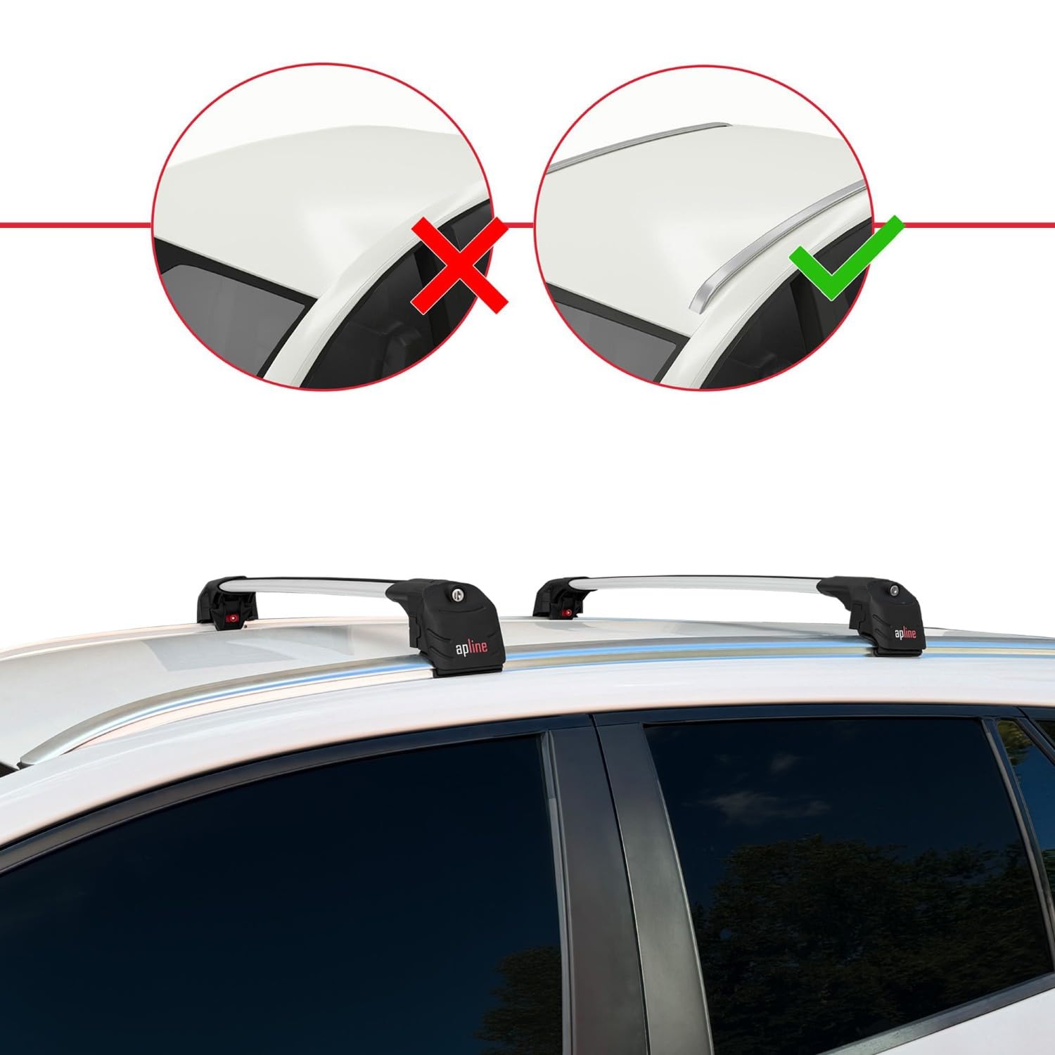 Compatible con Toyota Corolla Touring/Estate (E210) 2019-2026 Modelo Ace-2 Barra de Techo Auto Portaequipajes Barras Transversales Gris Aluminio 2 Barras