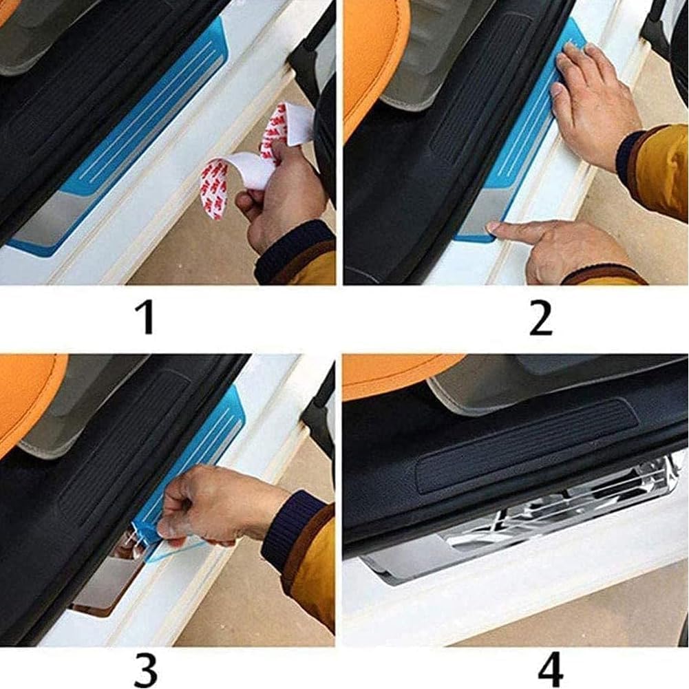 4Pcs Door Sill Protector for Chevy Traverse 2024-2026, Self-Adhesive Anti-Scratch Door Entry Guard, Waterproof Threshold Protection Auto Accessories,C-3