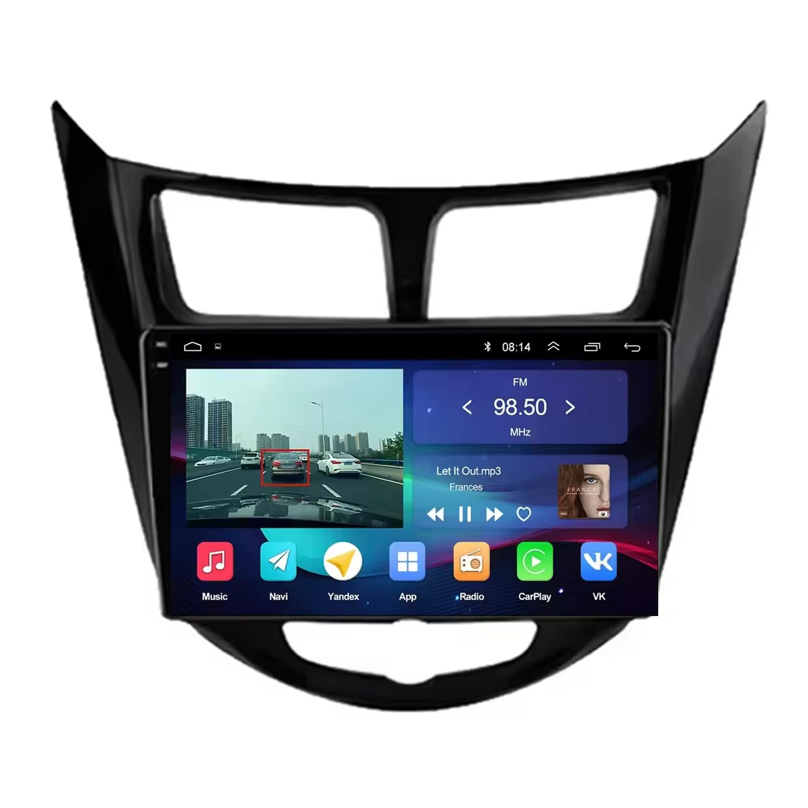 Ekran Carplay dla Hyundai Solaris 1 2010-2016 Przenośne Radio Samochodowe Z Ekranem Dotykowym Hd, Funkcją Mirror Link I Carplay;, 4 Rdzeń 4G+64G