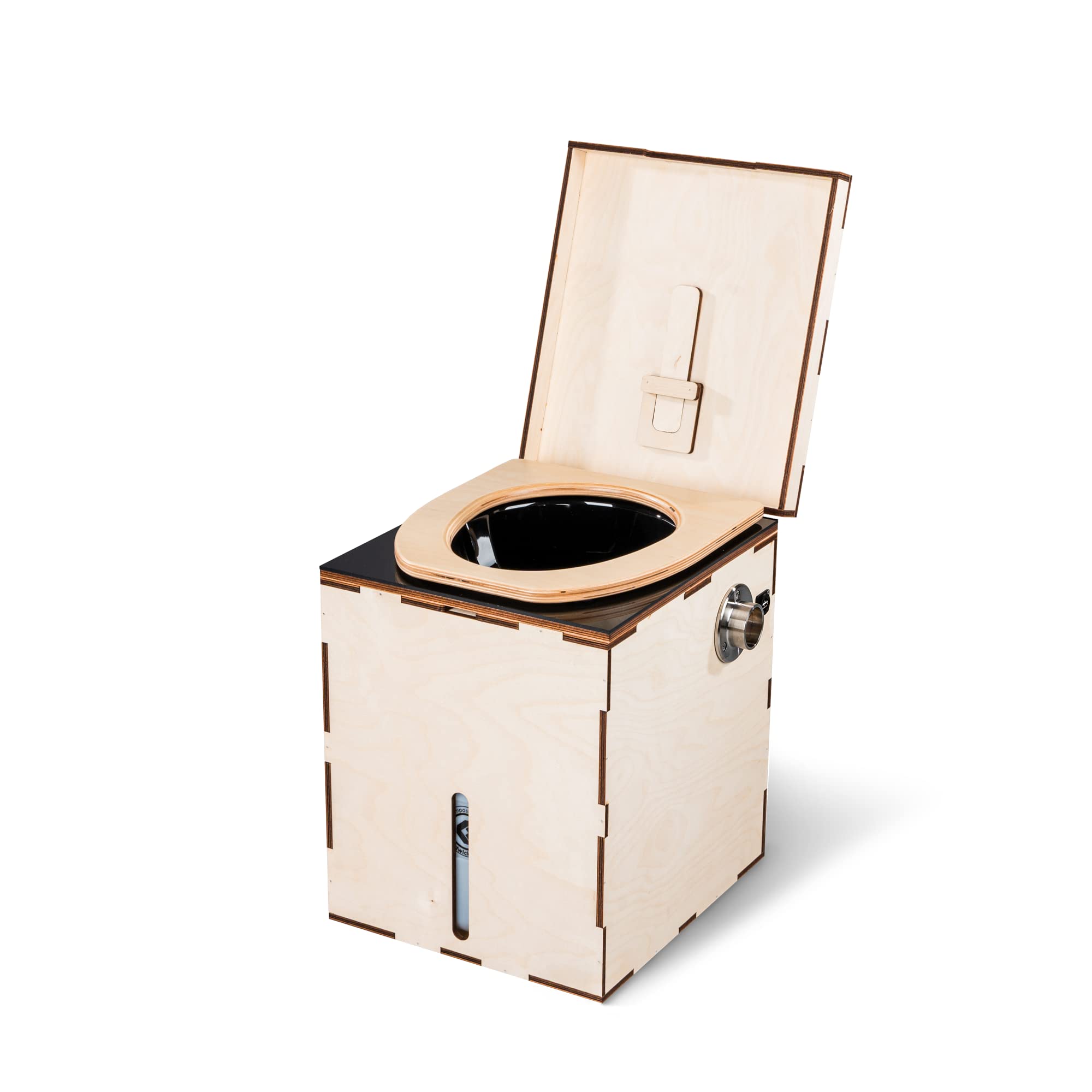 Kildwick MiniLoo Trenntoilette/Trockentoilette mit Lüfter 5V schwarz rechts - montiert