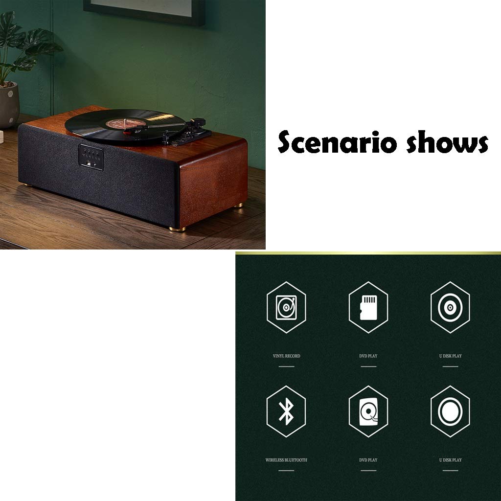 Fonografo retrò, Giradischi in Vinile, Giradischi Multifunzione Portatile, Supporto per Dischi in Vinile/Riproduzione Disco U/Bluetooth Wireless, Compatibile con Dischi in Vinile 18/25/30 cm