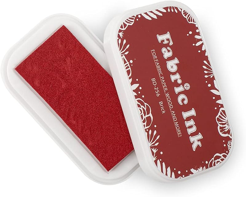 Fatiya Textil Bélyegzőpárna - Mosható Téglavörös Festékpárna Kézművességhez, Ruhára, Fára, Papírra - Kreatív DIY Kártyakészítéshez, Ujjlenyo