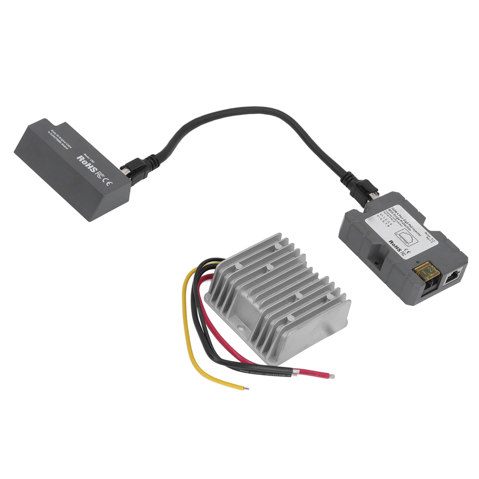 Haofy Kit de Adaptador de Cable Ethernet con Fuente de Alimentación de 150 W para Conexión de Datos Satelitales, Rendimiento Estable para Kit de Internet V2, Gigabit Ethernet, Cable Cat8