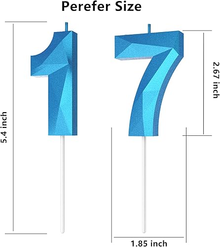 Miniatura 314 de Velas de cumpleaños con número (4 velas rojas) 3D con forma de diamante número Happy Birthday Cake Velas para fiesta de cumpleaños, boda, decoración