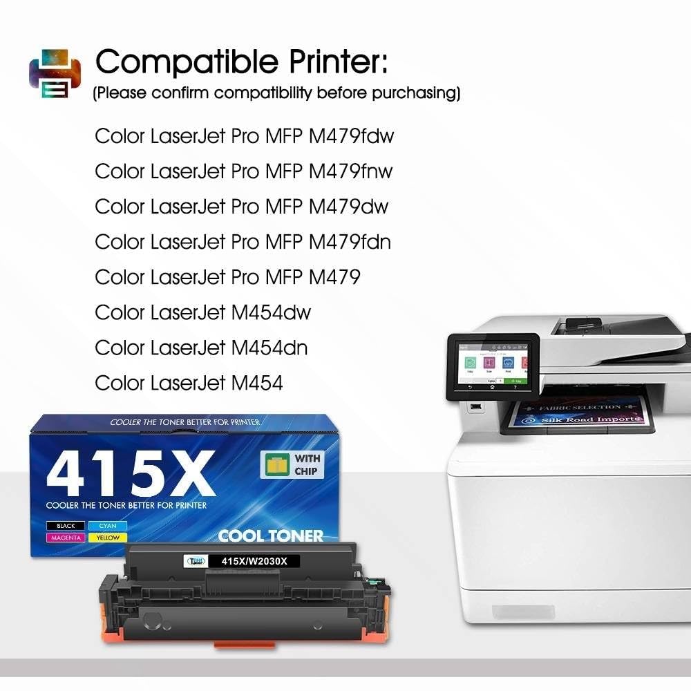 415X 415A MFP M479fdw Toner: Mit Chip Kompatible Tonerkartusche Ersatz für HP 415X Color LaserJet Pro MFP M479dw Toner M479fdw M479fnw M479fdn M454dw M454dn M479 W2030X W2031X W2032X W2033X 4PK