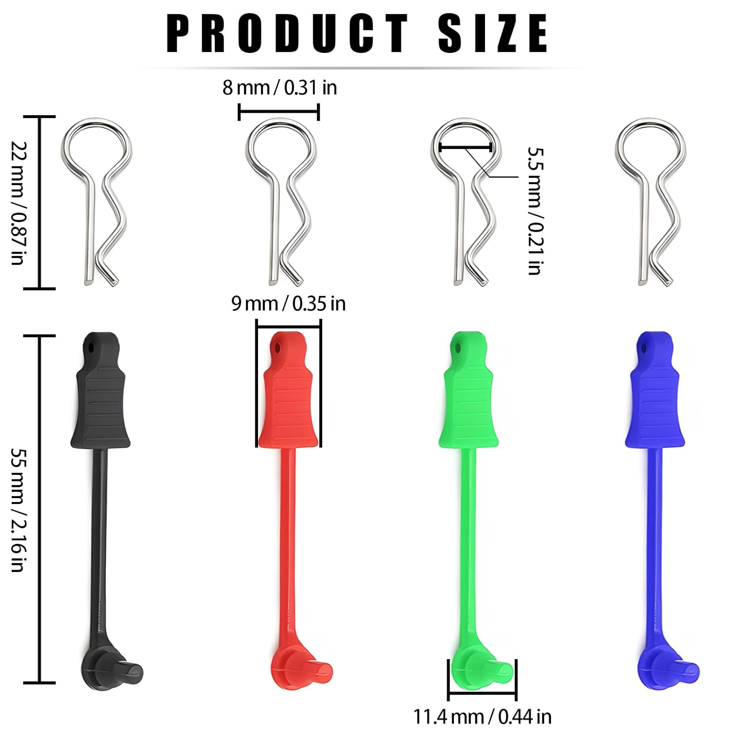 10Pcs RC Body Clips W/Pull Tabs R Pins Universal Shell Replacement Parts for 1/10 1/12 1/14 TRAXXAS ARRMA Axial Losi Redcat HPI Exceed Rc Car Crawler Truck Buggy Drone (Green)