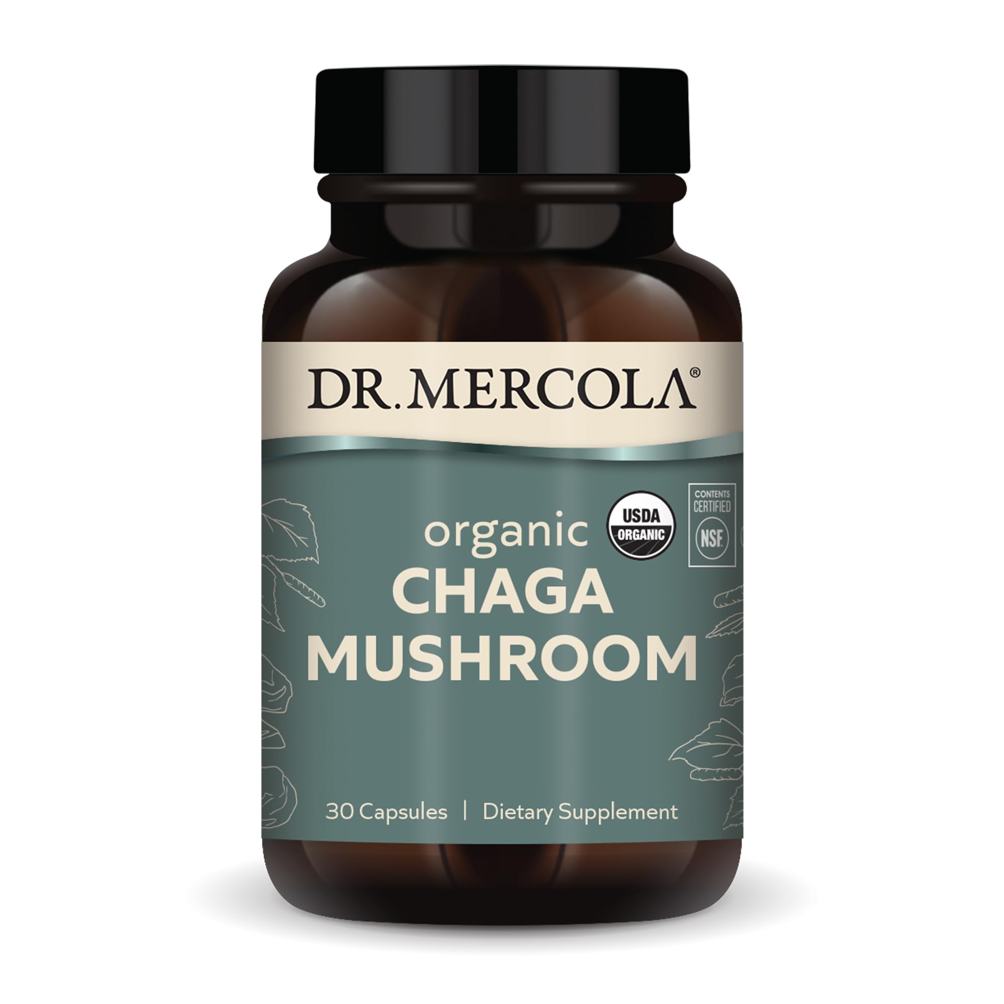 Dr. Mercola Organic Chaga Mushroom, 30 Capsules (30 Servings)