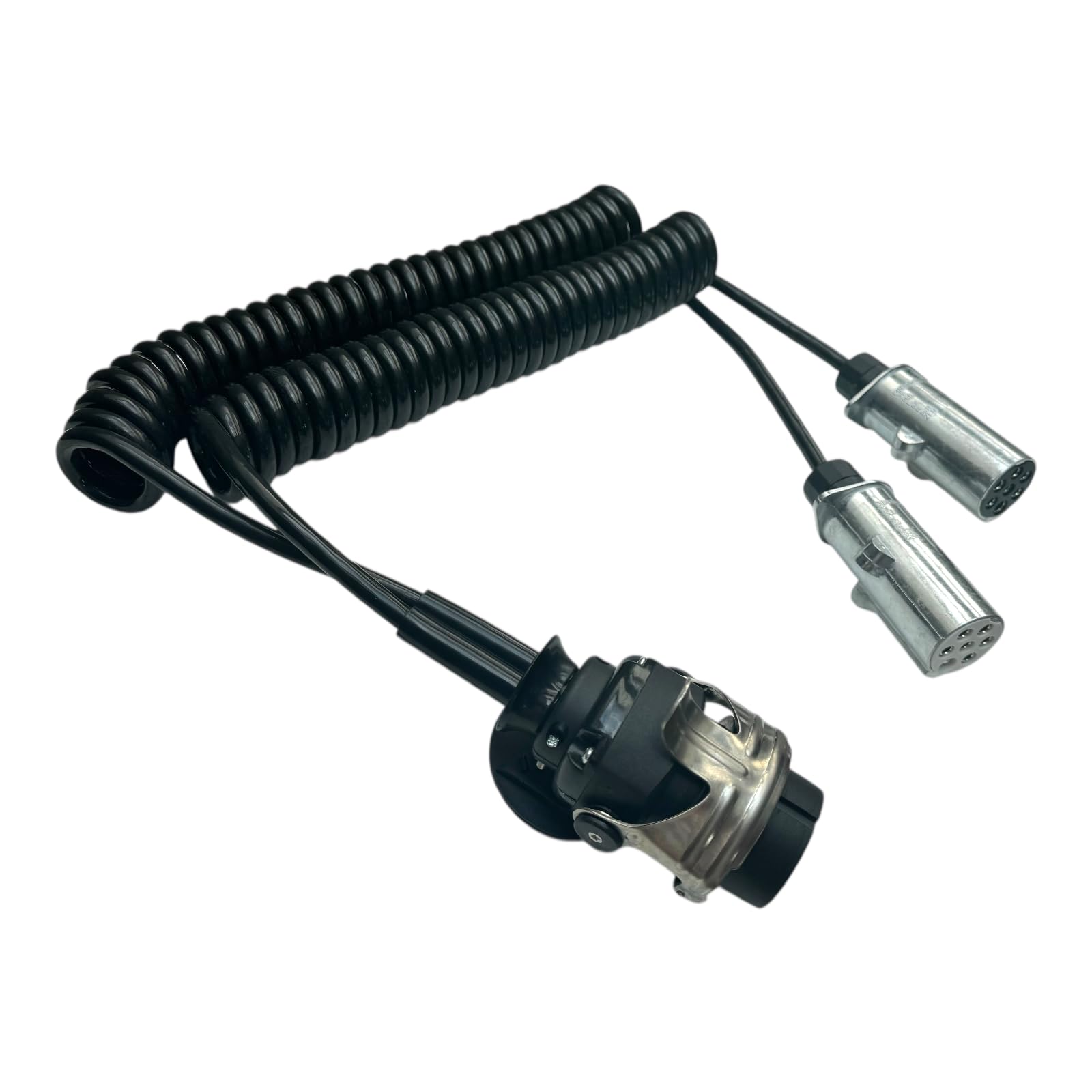 Cable en espiral de 3,8 m, 15 pines a 2 adaptadores de 7 polos de 24 V para camiones NFZ