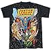 Justice League Stars Unisex Adult Sublimated Black Back T Shirt for Men and Women, Large