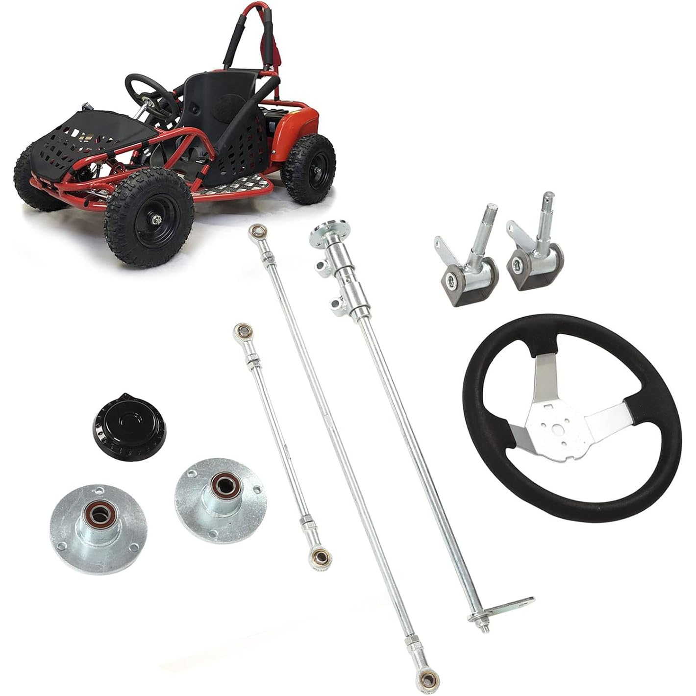 FLYPIG Go Kart Steering Shaft Tie Rods Rack Kit | Ubuy