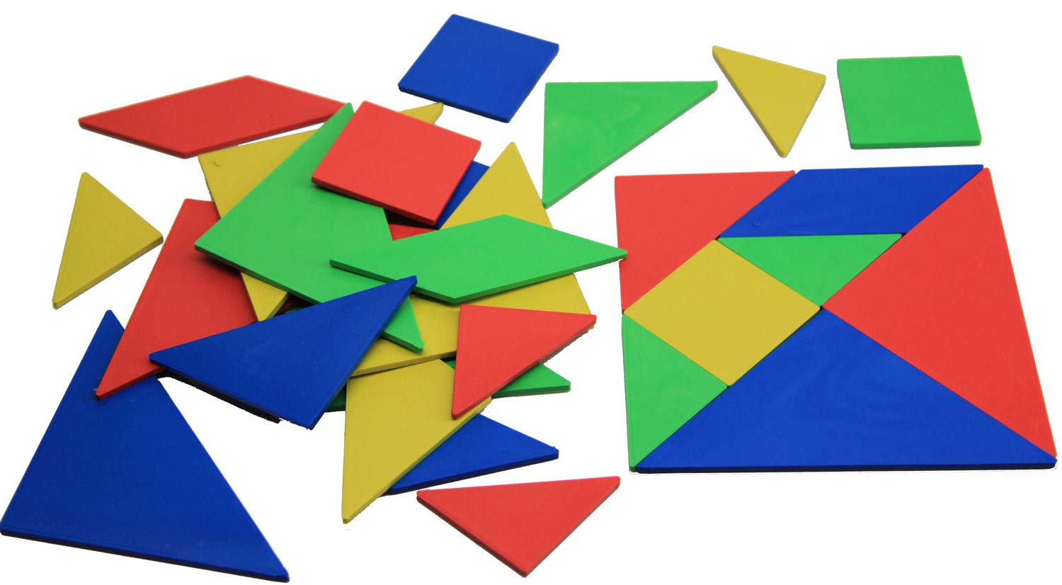 Set Tangrams Colorati In Plastica 28 Pezzi - Gioco Educativo Geometrico Made In Germany