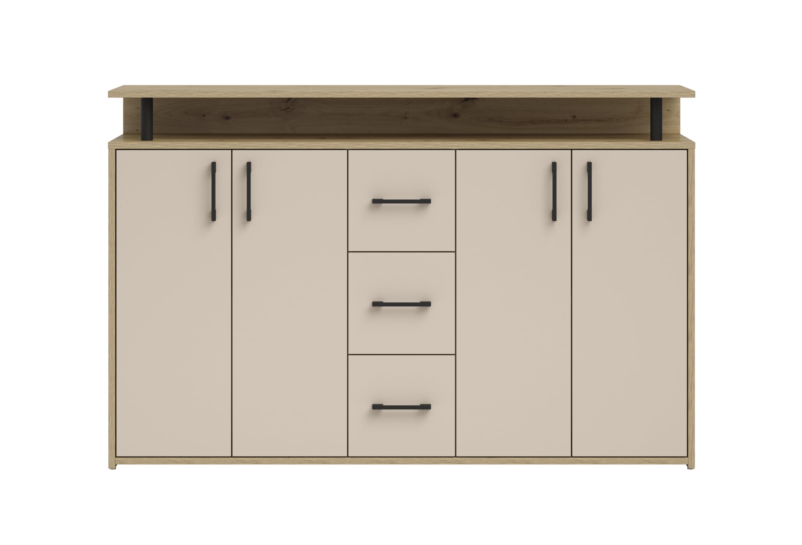 AVANTI TRENDSTORE DORO - cassettiera da ingresso, comó portaoggetti con 4 ante e 3 cassetti in legno truciolare. Dipsonibile 4 colori. Dimensioni ca. LAP 139x90x34 cm