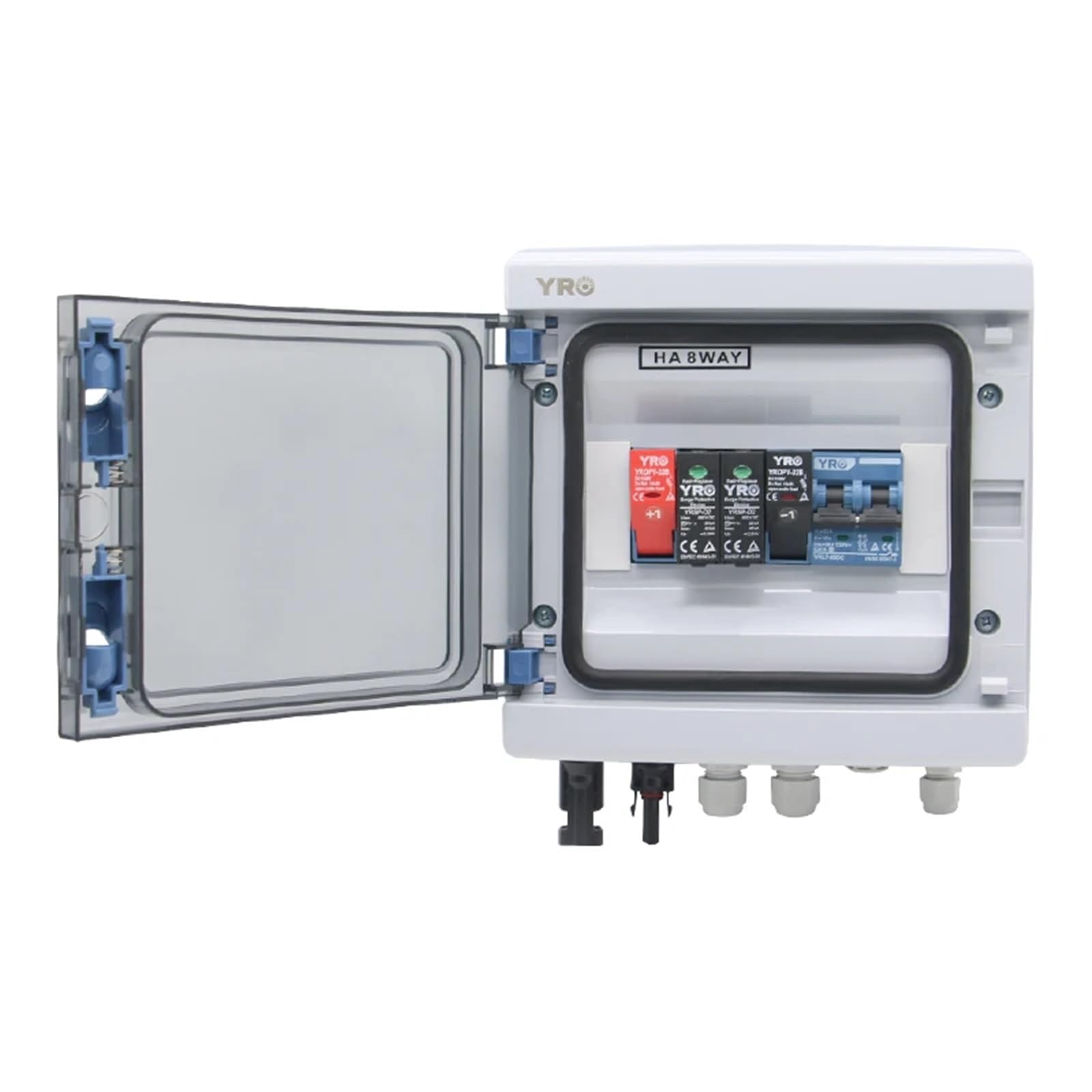 GVBAEPIEO 1 in Out 550V Solar Photovoltaic Combiner Box with DC Fuse MCB SPD Waterproof for Electrical Equipment