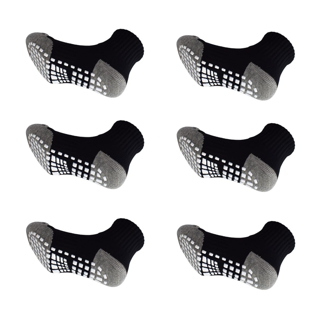 LA DEARCHUU Toddler Socks with Grips Crew Kids Non Slip Baby Socks 6 Pairs for 1-7 Years