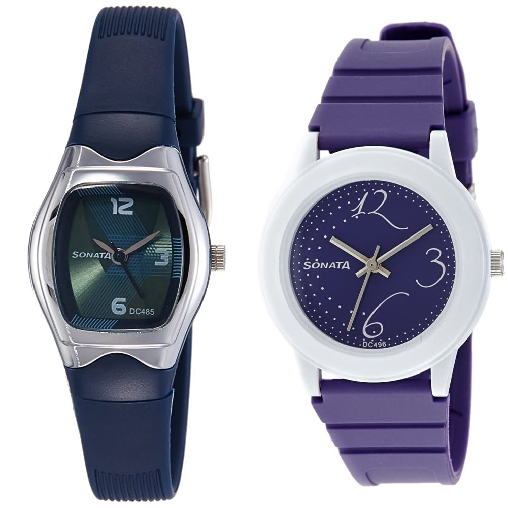 Sonata Women analogue green Dial & Analog Black Dial (NJ8989PP02C + NJ8992PP02C) | rakshabandhan gifts Rubber Watch, Green Strap (B07J57Z6QT) Amazon Price History, Amazon Price Tracker