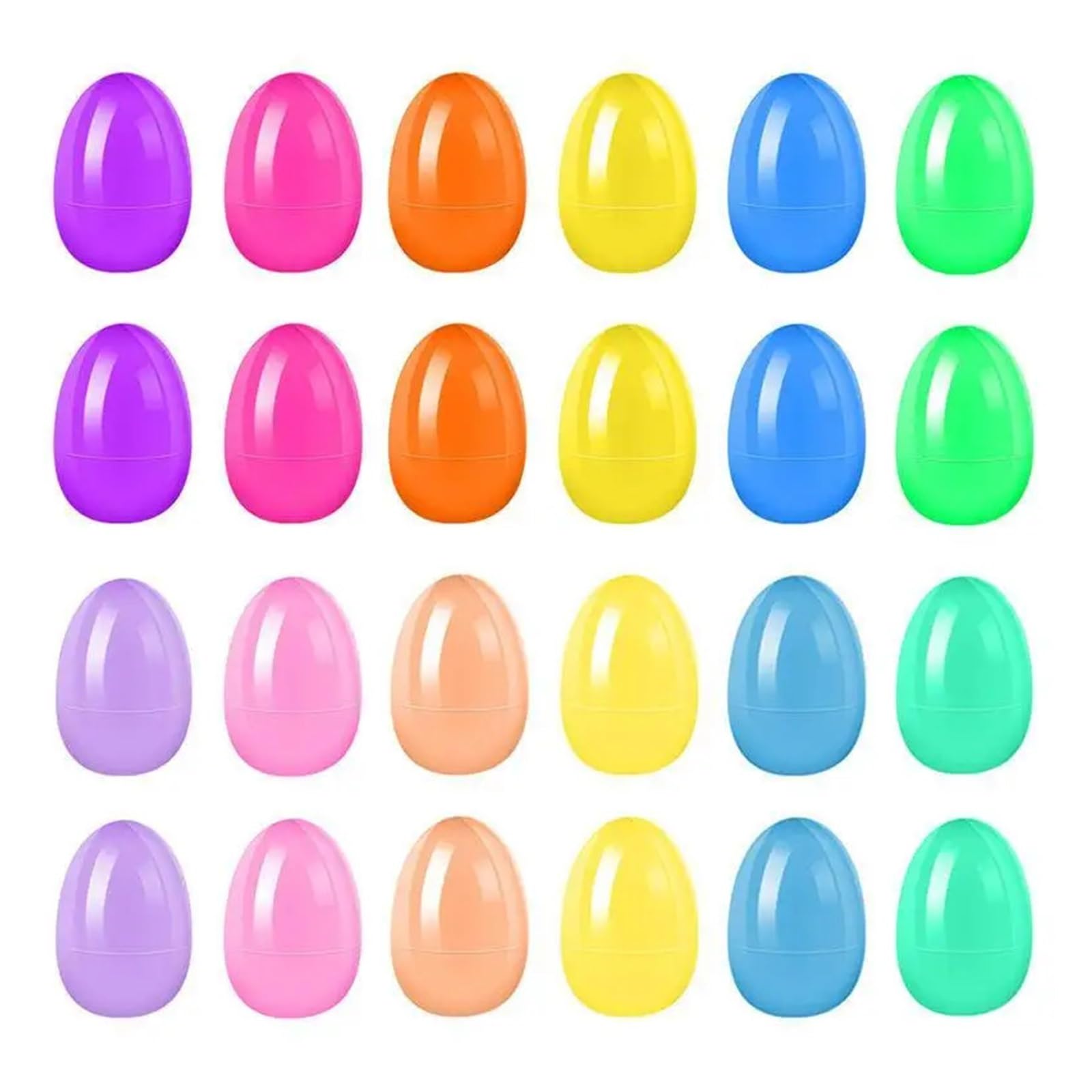 ZYAYNG 24pcs Assorted Color Fillable Plastic Easter Eggs Perfect For Egg Hunts Party Favors For Easter
