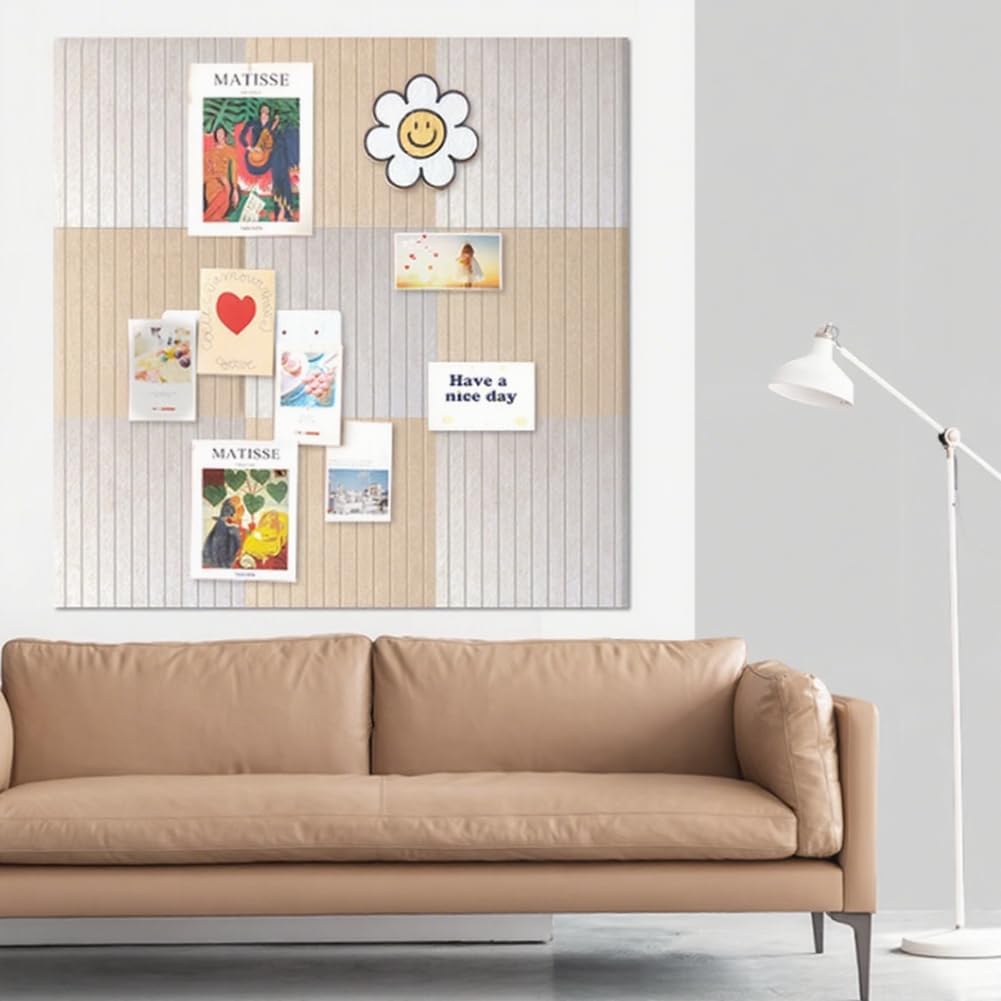 Set of 9 Bulletin Board,Self-Adhesive Felt Board Tile with Pushpins,Cork Board for Pinning Photo Note Memo Schedule Picture Wall Decorative (E)