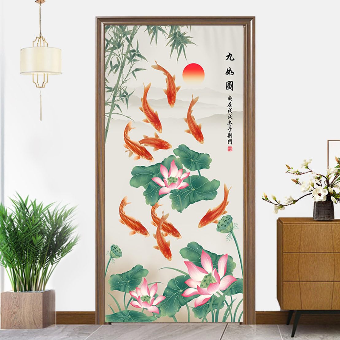 Amazon｜[KMBIGNK] インク 暖簾 目隠し 風景 のれん レトロな色の古典