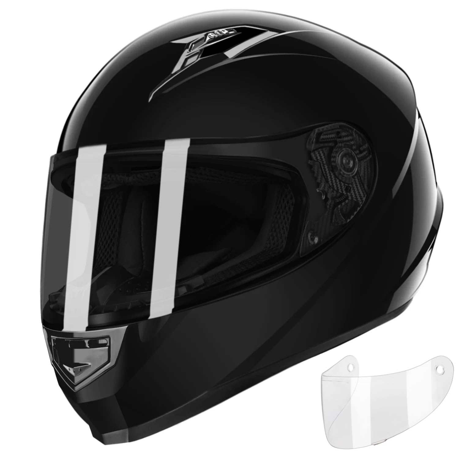 GLX GX11 gloss black full-face helmet