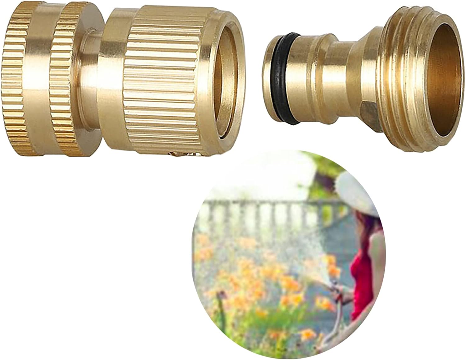 Garden Hose Nozzle Quick Connect Kit, 3/4 inch GHT Female Thread Tap